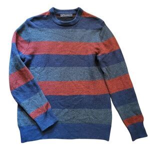 Vintage 90s GAP Sweater Men's Small Striped Chevron Wool Crew Neck